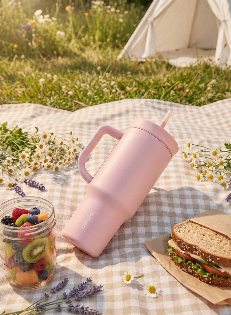 Owala FreeSip 40OZ Triple-Layer Insulated Stainless Steel Water Bottle with Straw, Leak-Proof, BPA-Free, 40oz, 1-Pack, (Rose Quartz) - Image 3